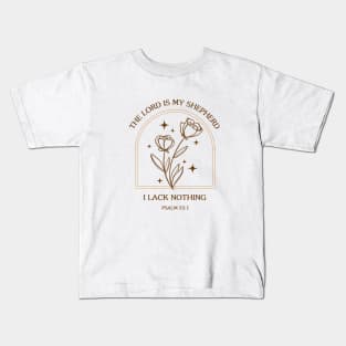 The Lord Is My Shepard - Psalm 23:1 Bible Verse Design Kids T-Shirt